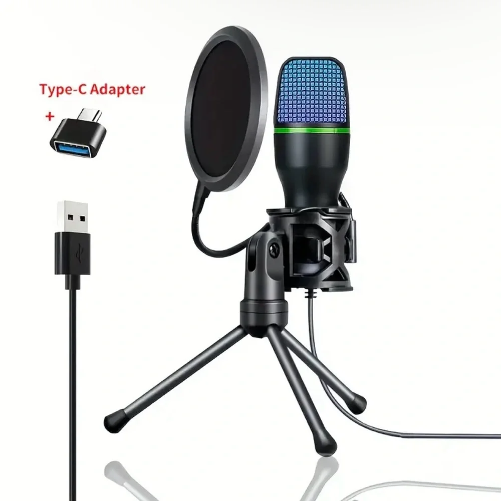 USB Microphone For Recording And Streaming On PC And Filter For Streaming Media